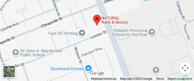 Google Maps: Natural Nails and Beauty on Highbury Avenue North, south of Cheapside Street, London